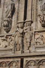 Fototapeta na wymiar Details on Duomo Milan Cathedral in Italy