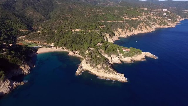 Aerial view of coast Tossa de Mar, Cala Giverola 
