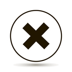 Cross prohibition vector on white background