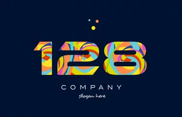 Foto op Plexiglas 128 colorful digit number numeral logo icon © dragomirescu
