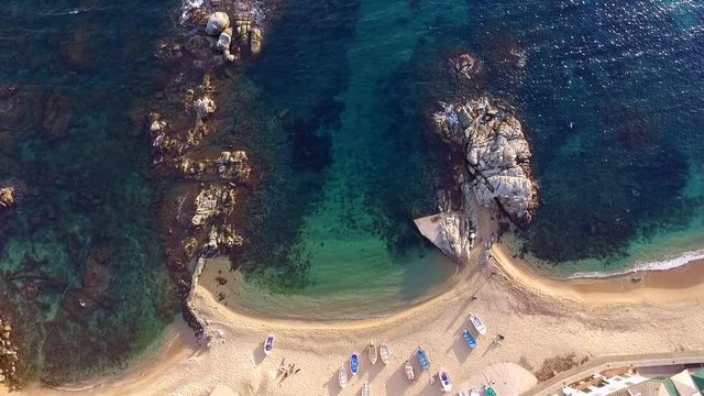 Aerial view of coast of Llafranc Palafrugell, Spain, Port Bo