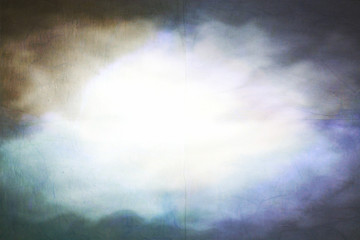 Fototapeta na wymiar Blue and brown foggy smoky cloudy vignette frame background
