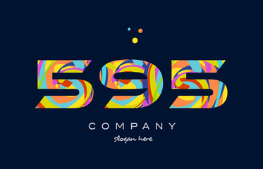595 colorful digit number numeral logo icon