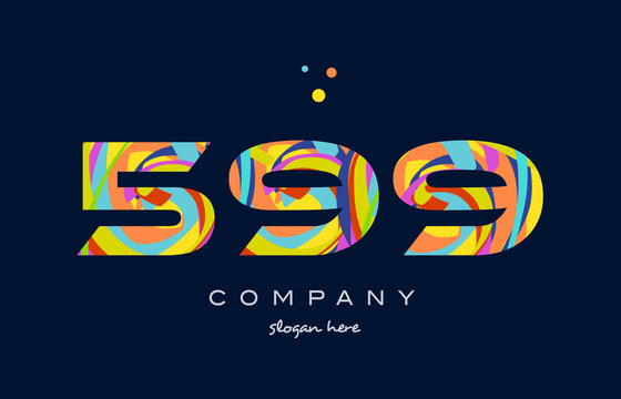 599 colorful digit number numeral logo icon