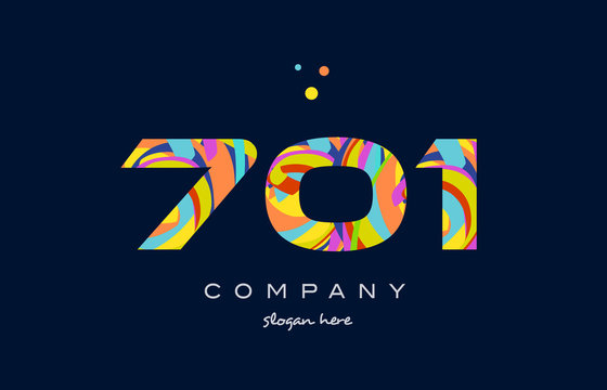 701 colorful digit number numeral logo icon