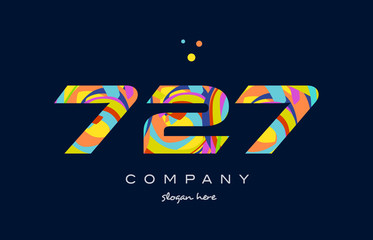727 colorful digit number numeral logo icon