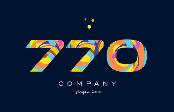 770 colorful digit number numeral logo icon