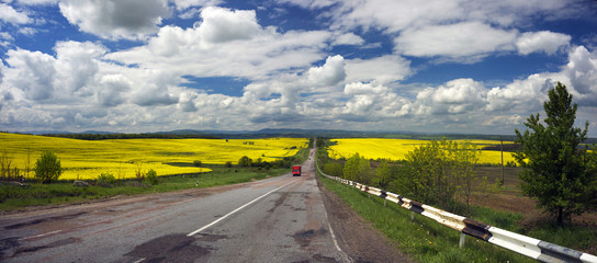 Rape fields and highway