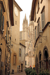 Duomo and Capella Di San Brizio in Orvieto, Tuscany, Italy