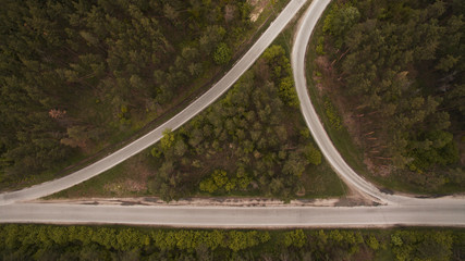 Beautiful road removed from the quadrocopter