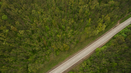 Beautiful road removed from the quadrocopter