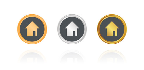 Haus - Bronze, Silber, Gold Buttons