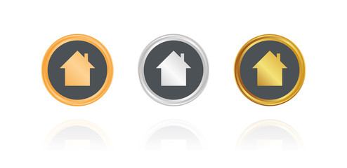 Huas - Wohnungssuche - Bronze, Silber, Gold Buttons