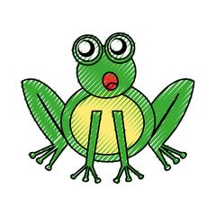 comic frog character icon vector illustration design