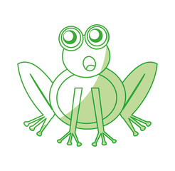 comic frog character icon vector illustration design
