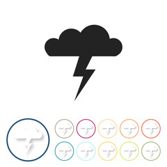 Bunte 3D Buttons - Gewitterwolke