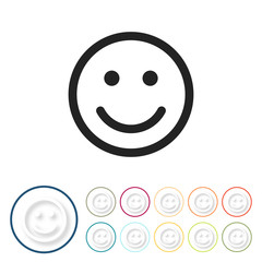 Bunte 3D Buttons - Smiley glücklich
