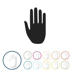 Bunte 3D Buttons - Hand Stopp