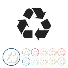 Bunte 3D Buttons - Recycling