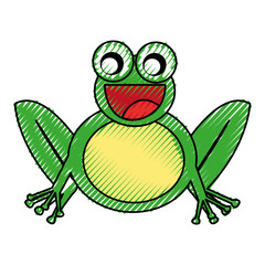 comic frog character icon vector illustration design