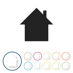 Bunte 3D Buttons - Haus Hauptmenu