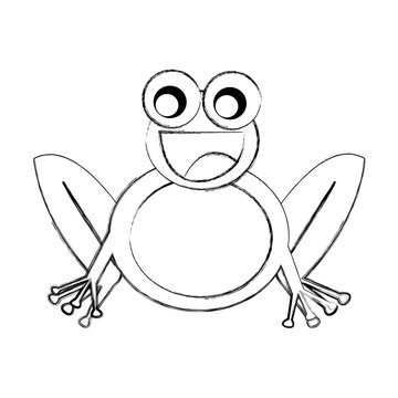 comic frog character icon vector illustration design