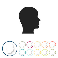 Bunte 3D Buttons - Kopf Profil