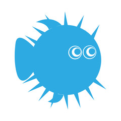 blowfish silhouette isolated icon vector illustration design