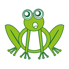 comic frog character icon vector illustration design