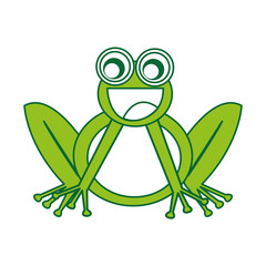 comic frog character icon vector illustration design