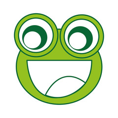 comic frog character icon vector illustration design