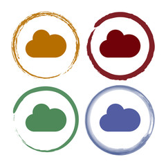 Pinselstrich Icon Set - Wolke
