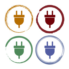 Pinselstrich Icon Set - Stecker