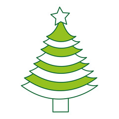 christmas tree decorative icon vector illustration design