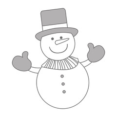 snowman comic character icon vector illustration design