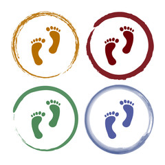 Fototapeta premium Pinselstrich Icon Set - Fußabdruck