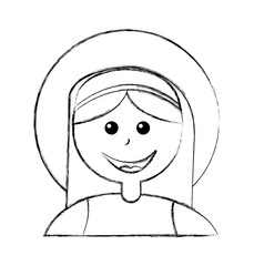 mary virgin manger character vector illustration design