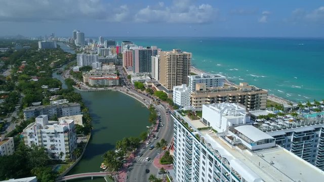 Miami Beach hotels and condominiums apartment buildings 4k 60p