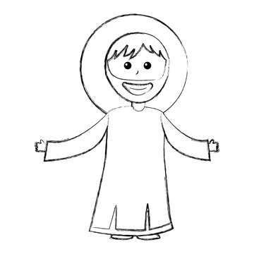 saint joseph manger character vector illustration design