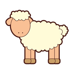 cute sheep drawing character vector illustration design