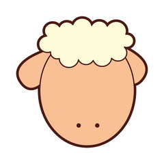 cute sheep drawing character vector illustration design