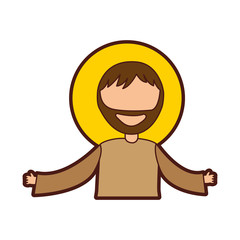 saint joseph manger character vector illustration design