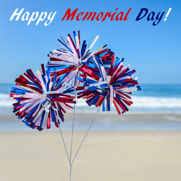Memorial day background on the beach