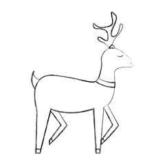 cute reindeer christmas icon vector illustration design