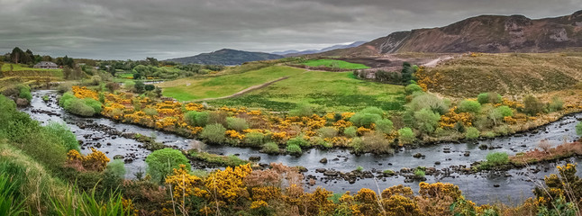 Rural Irish landscape panorama