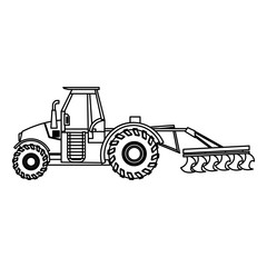 plowing tractor agriculture vehicle concept vector illustration