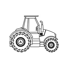 tractor vehicle agricultural farm machine vector illustration