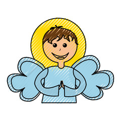 cute angel manger character vector illustration design