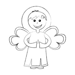 cute angel manger character vector illustration design