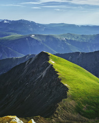 Green mountain ridge in Colorado
